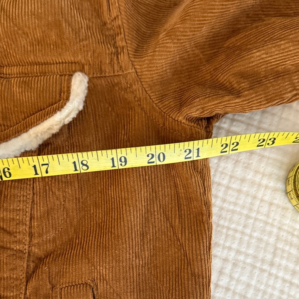 ASOS Denim Corduroy Sherpa Jacket -Brown - Size US 6 - Picture 15 of 16